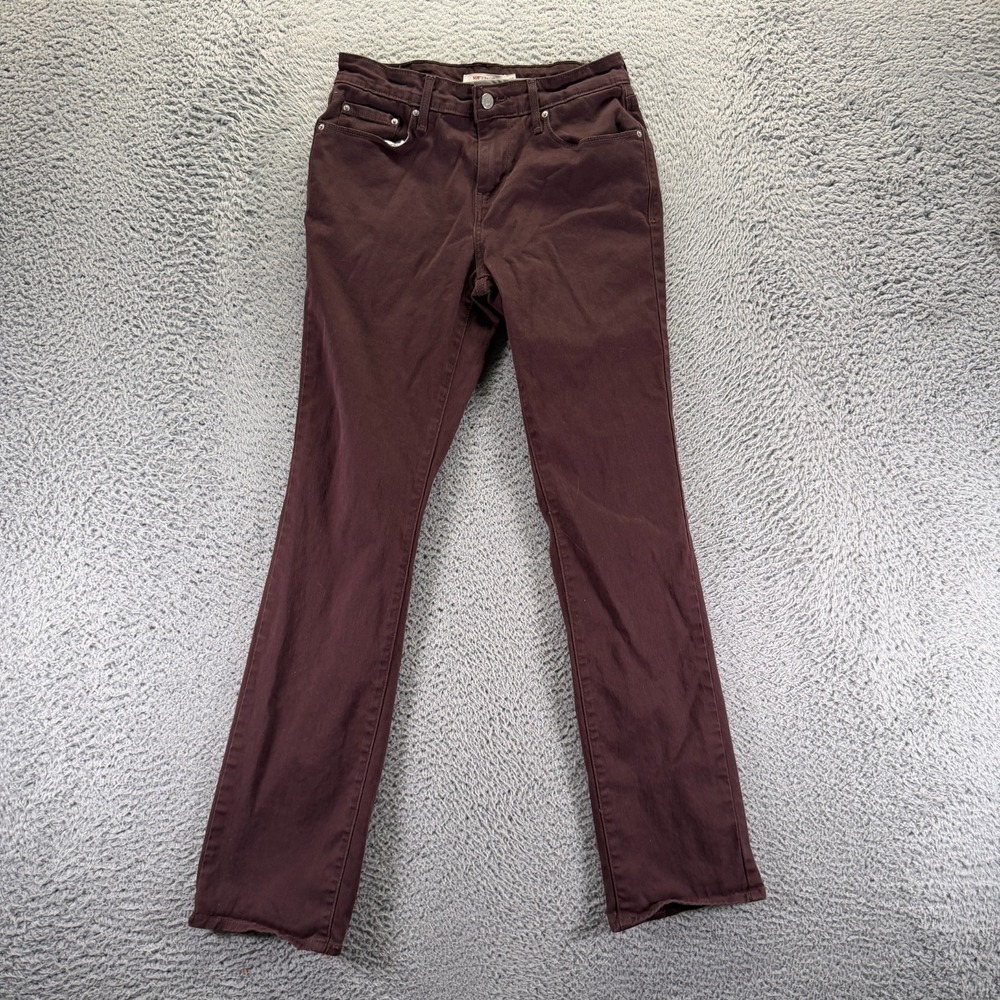 Levi's 505 Jeans Womens 27x32 Red Cotton Denim Straight Workwear Travel Stretch